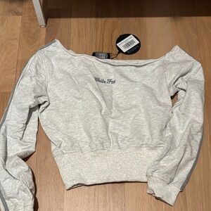 White fox high roller long sleeve sweater